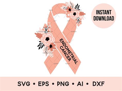 Endometrial Cancer Awareness Ribbon Svg Endometrial Cancer Ribbon Png