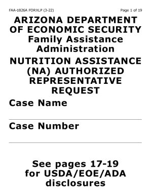 Fillable Online Faa A Xlp Nutrition Assistance Na Authorized