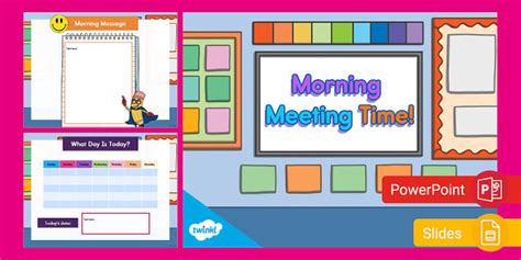 First Grade Editable Morning Meeting Powerpoint Google Slides