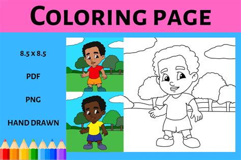 African American Boy Coloring Page Kdp Graphic By Positively Passive