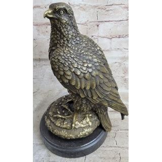 Guardian Eagle Hawk Bird Bronze Statue Sculpture Figure 12 Inches X 9 ...