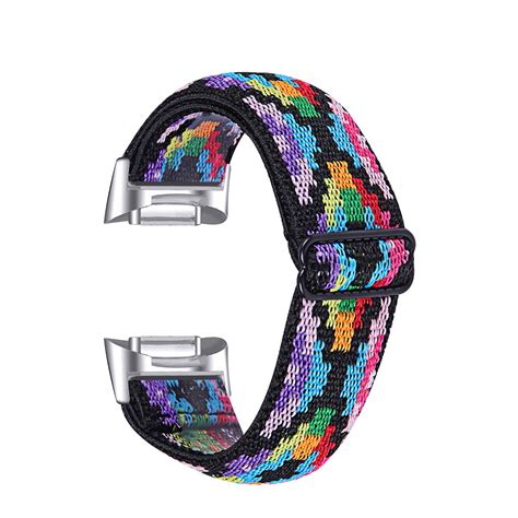 Fitbit Charge Nylon Armband Schwarz Bunt