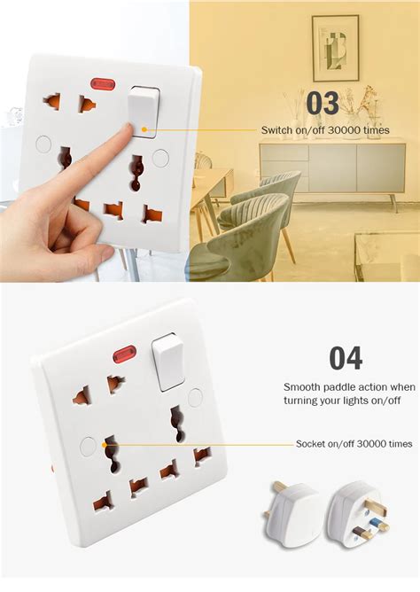 Universal 220v 13a Multi Pin Wall Electric Switch Socket Buy Electric