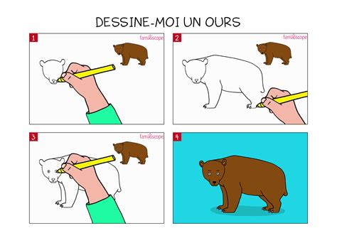 Apprendre à dessiner un ours en 3 étapes