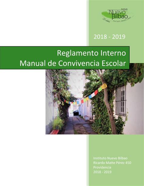 Pdf Reglamento Interno Manual De Convivencia Escolar · 2019 06 28 · Para Ello Se Han