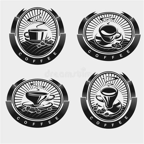 Coffee Cup Label And Icon Set Collection Icons Coffee Stock