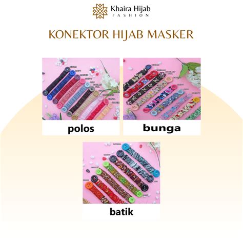 Jual Konektor Masker Hijab Kekinian Strap Tali Kain Kancing Polos Karet