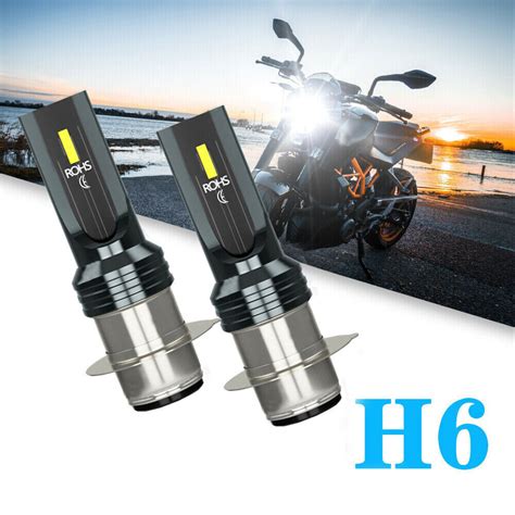 2x Motorbike Motorcycle Parts Lights 6000K White LED Headlight Bulb