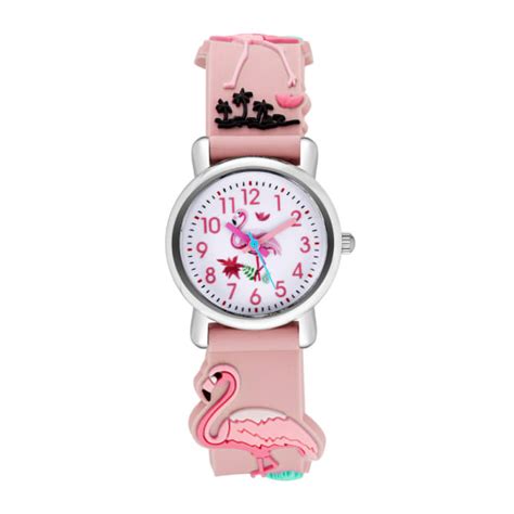 Söt flamingo utsökt watch barnklocka watch tecknad barnklocka 3D