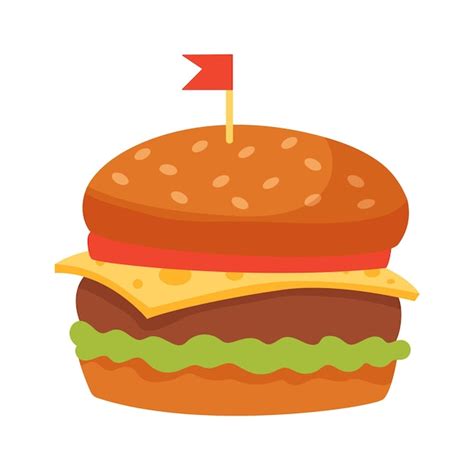 Premium Vector Hamburger Fast Food Vector Illustration