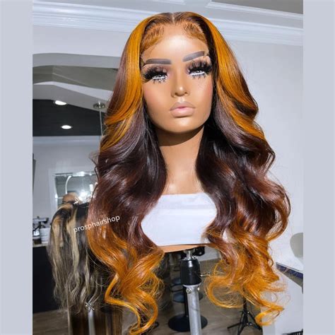 Human Hair Ginger Highlight Ombre Color Lace Front Style Wig Artofit