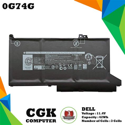 Jual Baterai Laptop Dell Latitude 7400 7300 5300 5310 Type 0G74G OG74G