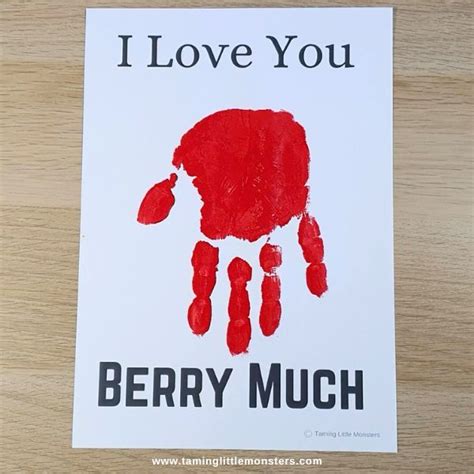 Love You Berry Much Handprint Craft Free Printable In