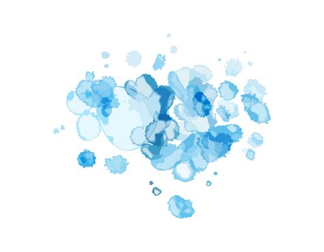 Abstract Blue Watercolor Splash Texture Isolated On White Background