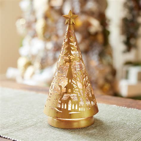 Cut Out Christmas Tree Glitter Globe Cracker Barrel