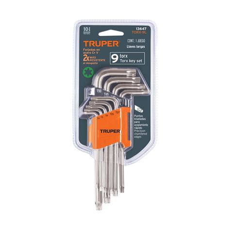 Ficha Tecnica Juego De 9 Llaves Torx Largas Con Organizador Abatible