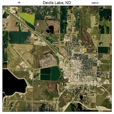 Aerial Photography Map of Devils Lake, ND North Dakota