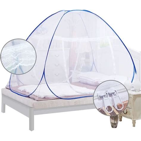 Opamoo Moustiquaire Pop Up Moustiquaire De Lit Pliable Jante Bleu