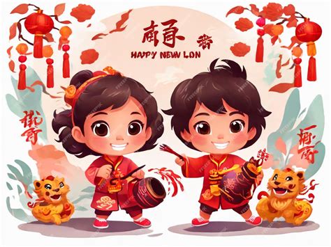 Premium Photo Cny Cute Kids Playing Lion And Dragon Dance Hanging Out