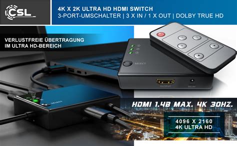 Csl Hdmi Splitter Hdmi Switch Automatisch K In Out Uhd Hdmi