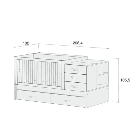 Cuna Convertible Con Cajones X Cm Alondra Konver Sero Joy
