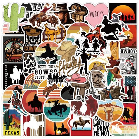 Western Cowboy Stickers Ranching Horses Cowgirls Texas Colorado Montana