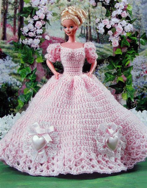 Crochet Pattern Only ~ Barbies Sweetheart Ball Gown Heart Motif ~ Fashion Doll Crafts