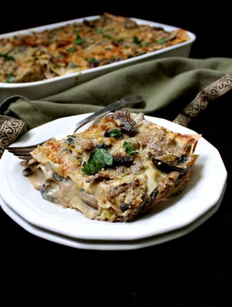 Vegan Wild Mushroom Lasagna - Holy Cow Vegan