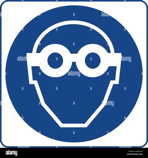 Mandatory Signs Eye Protection Must Be Worn In This Area Stock Vector Image And Art Alamy