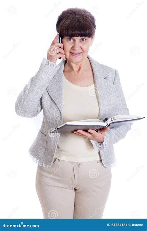 Secretary Portrait Of Beautiful Brunette Business Lady With Glasses