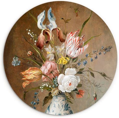 WallCircle Wandcirkel 90x90 Cm Muurcirkel Bloemen Stilleven