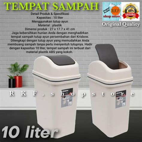 Jual Krisbow 10 Ltr Tempat Sampah Plastik Krem Di Seller Rkfshopstore