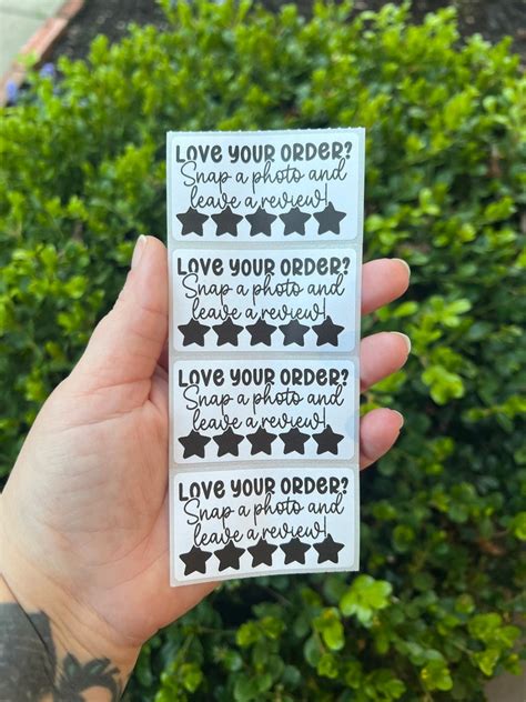 Love Your Order Leave A Review Labels 100 Count 225x125 Thermal