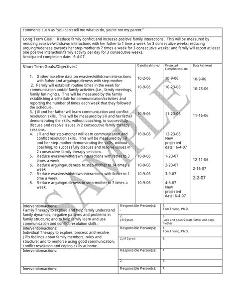 Sample Treatment Plan Update Download Printable Pdf Templateroller