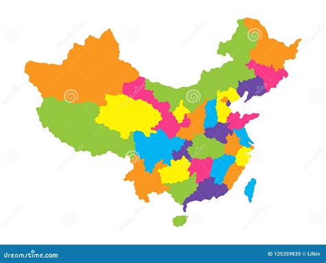 China Map With Provinces All Territories Are Selectable Vector