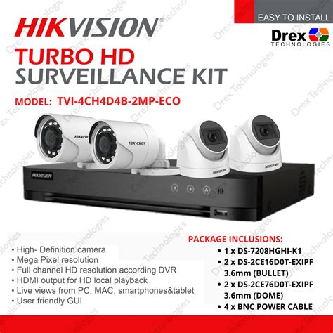 Hikvision Tvi Ch D B Mp Eco Channel Turbo Hd Surveillance Kit