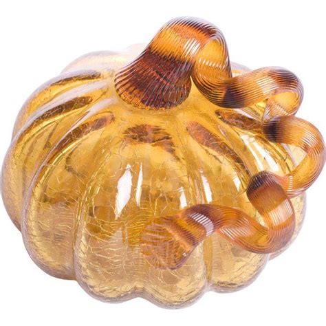 Handblown Amber Crackle Glass Pumpkin Glass Pumpkins Metal Pumpkins