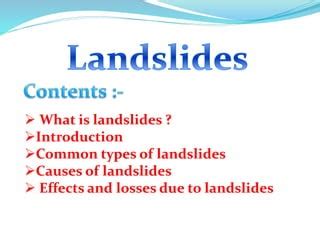 Earthquakes and landslides | PPT