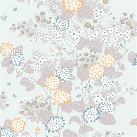 Oriental Floral Bouquet Green Pink Wallpaper | Florence Broadhurst Chinese Floral