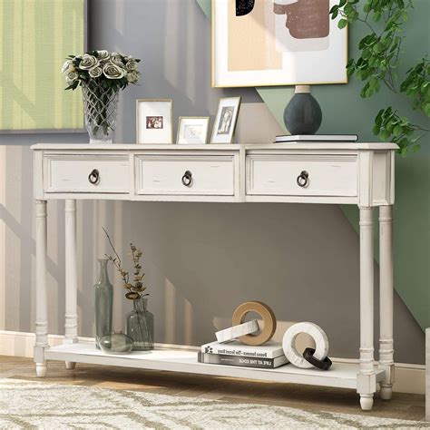 Amazon Knocbel In Long Antique Entry Console Table With Drawer