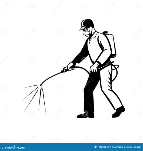 Pesticide Spraying Agricultural Farm Worker Vector | CartoonDealer.com #191160487