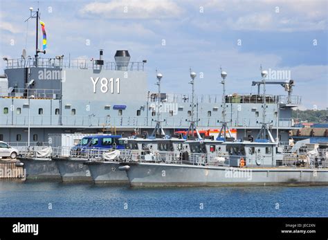Germany Schleswig Holstein Kiel Naval Base Naval Ships Stock