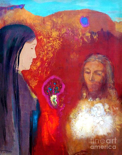 Christ And The Samaritan Woman Painting By Odilon Redon Pixels