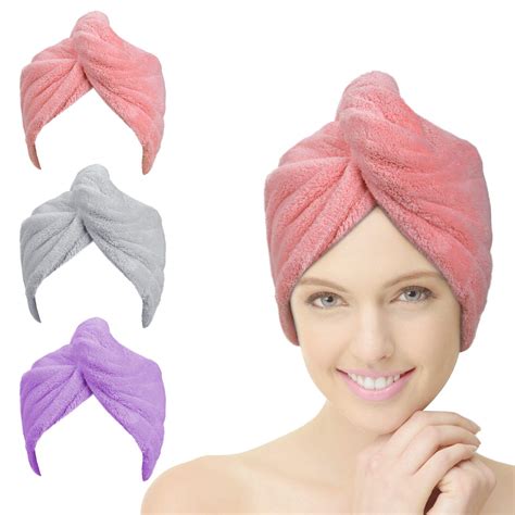 Buy ACWOOHair Turban Towel 3 Pack Hair Dry Cap Soft Microfiber Hair