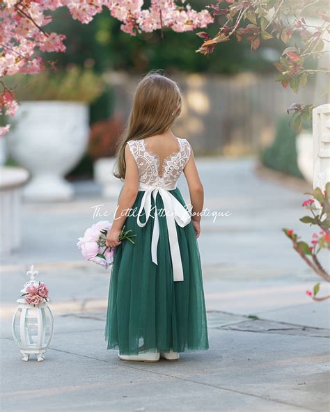 Tulle Flower Girl Dress Lace Flower Girl Dress Sleeveless Flower Girl Dress Rustic Flower