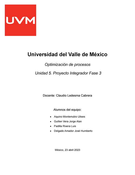 A E Curso Universidad Del Valle De M Xico Optimizaci N De