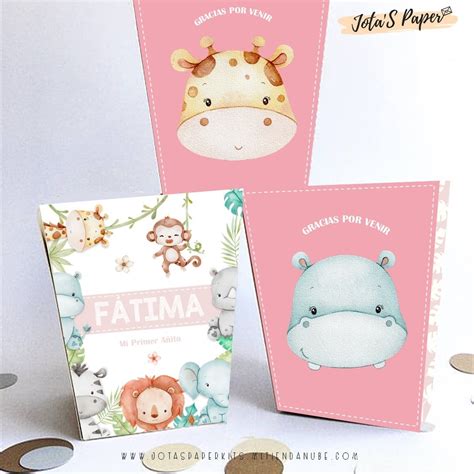 Kit Imprimible Selva Beb Rosa Jotas Paper Kits