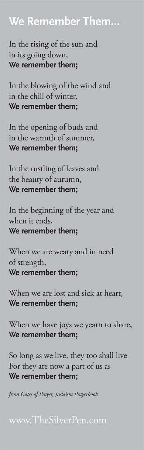 We Remember Them Poem Printable Version