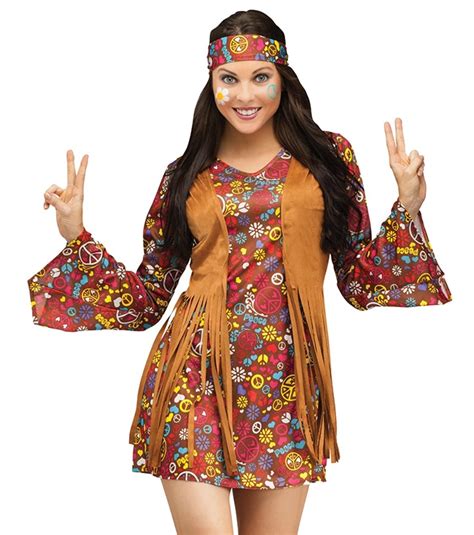 1960s Hippie Womens Adult Fancy Dress Costume