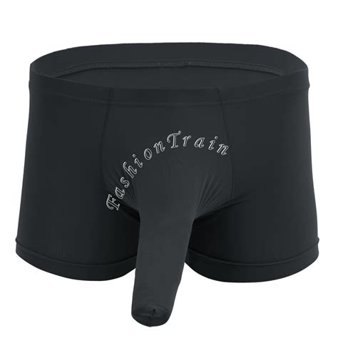 Sexy Men S Lingerie Sheer Long Sheath Thong Bulge Pouch Bikini Briefs Underwear Ebay